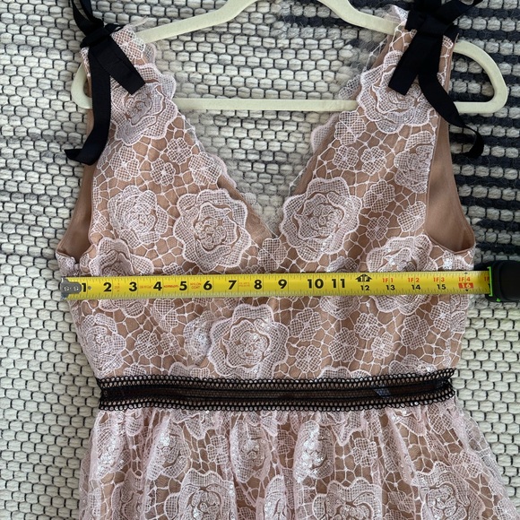 NWOT Self-Portrait Rose Pink Lace Sleeveless Dress - Picture 13 of 16